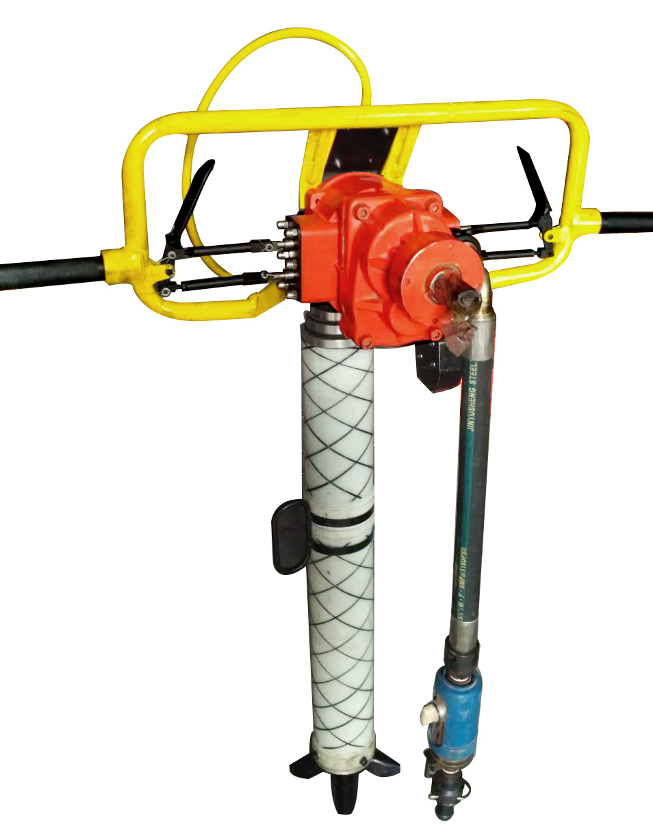 架柱支撐氣動(dòng)手持式鉆機(jī)，低價(jià)短探鉆機(jī)
